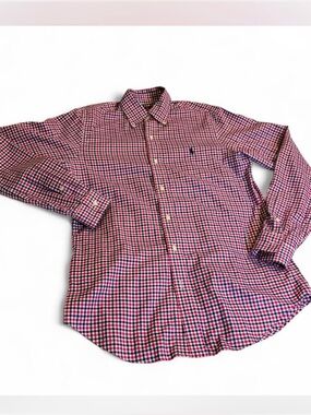 Polo by Ralph Lauren pink, Navy Check Button-Down Shirt
